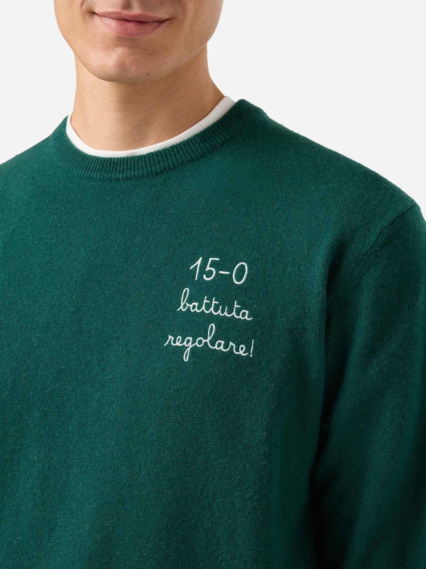 Maglione a girocollo Heron Light con ricamo 15/0 battuta regolare! | VACANZE DI NATALE SPECIAL EDITION