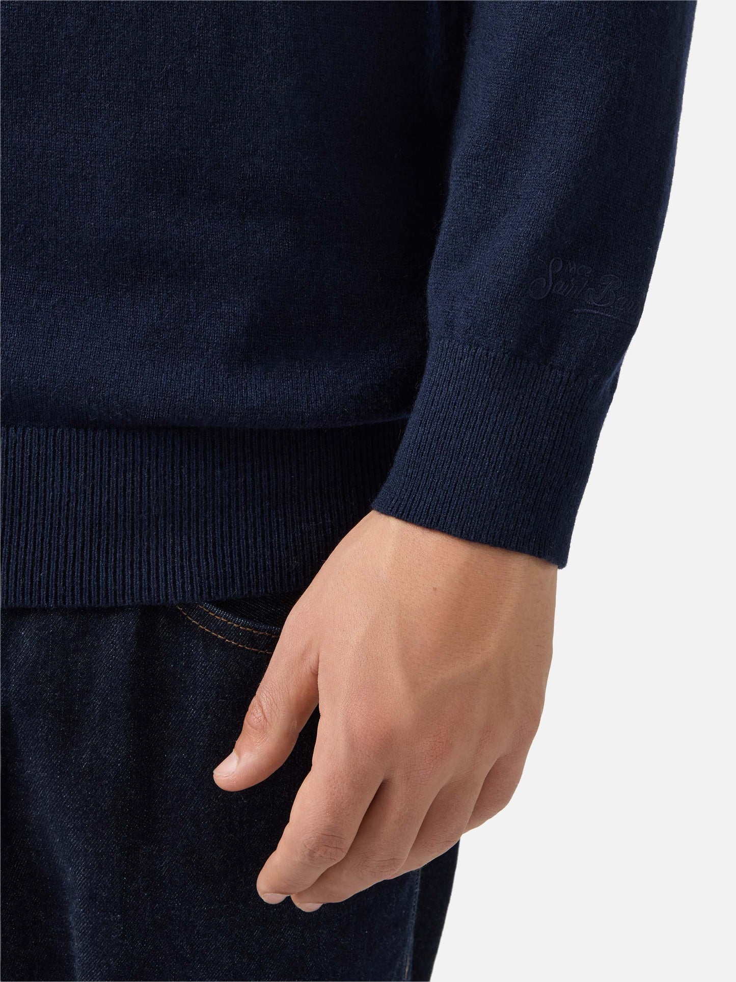 Rundhalspullover Heron Light mit Grand Slam-Stickerei