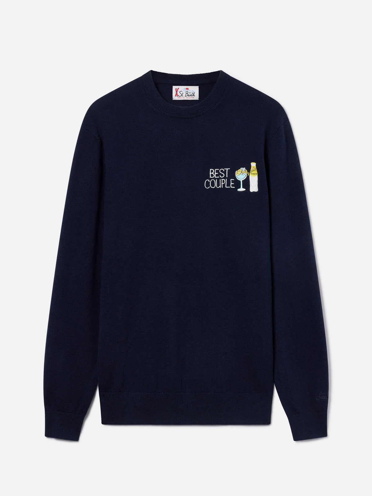 Jersey de punto con cuello redondo Heron Navy blue con bordado Best Couple | Special edition 