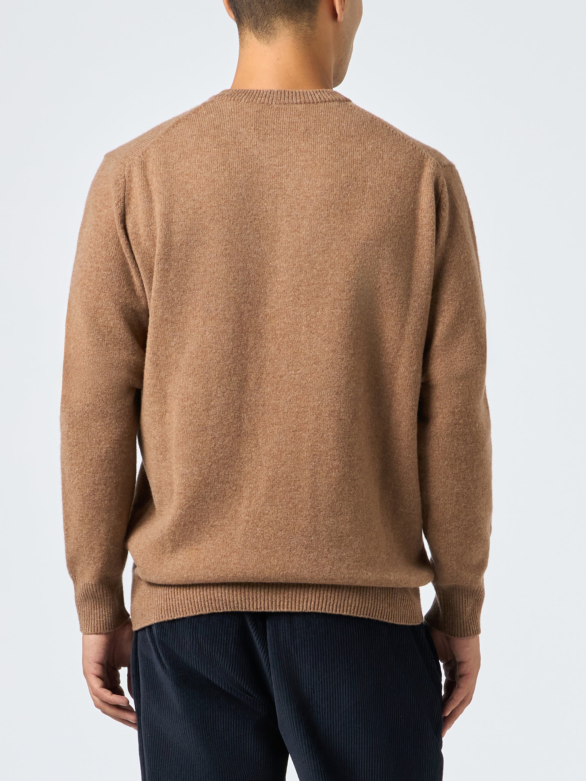 Man crewneck camel lambswool sweater with St. Barth embroidery - MC2 Saint Barth