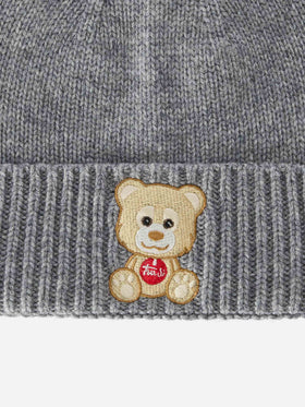 Graue Holden-Mütze mit Teddybär-Stickerei | Special edition 