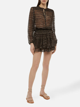 Harper silk voile blouse in lurex silk voile with animalier print - MC2 Saint Barth