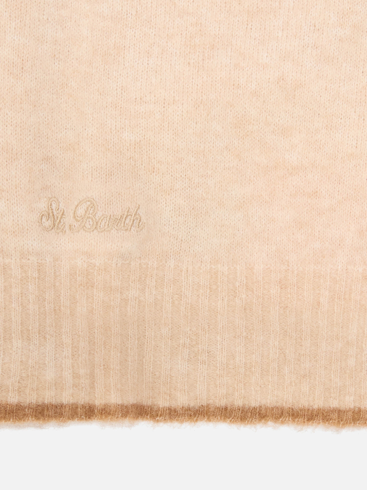 Beige Harlow Kapuze aus Alpaka-Mix mit kontrastierendem Besatz 