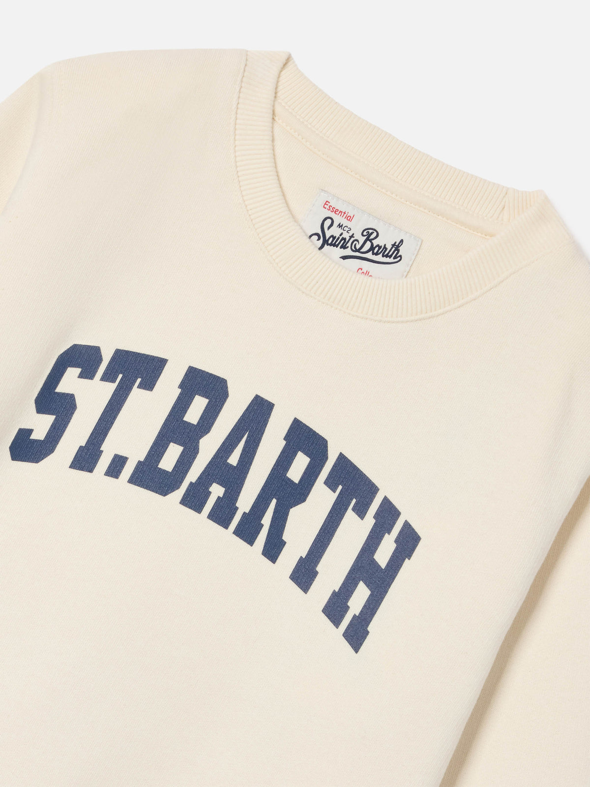 Cream Hutton cotton blend sweatshirt with St. Barth print