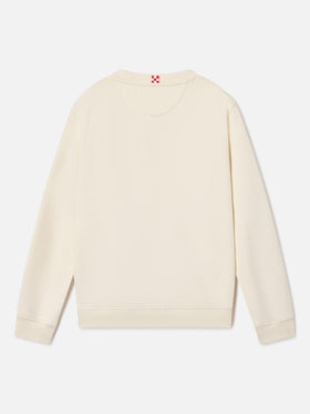 Cream Hutton cotton blend sweatshirt with St. Barth print