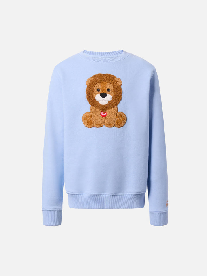 Hutton crewneck sweatshirt with Trudi lion terry patch | TRUDI SPECIAL EDITION