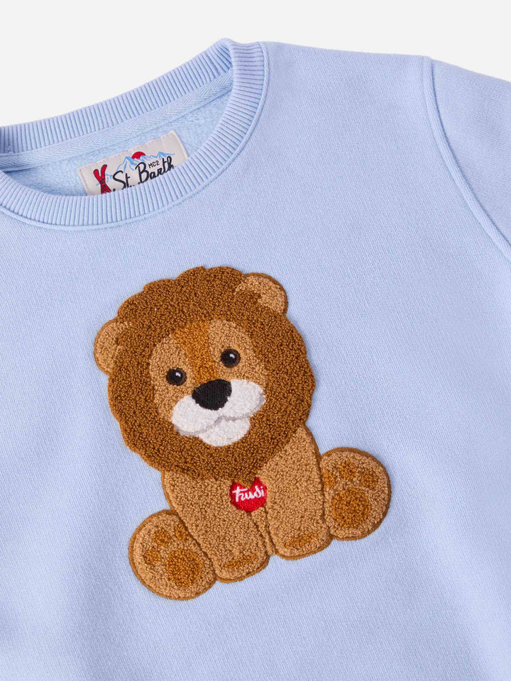 Hutton crewneck sweatshirt with Trudi lion terry patch | TRUDI SPECIAL EDITION