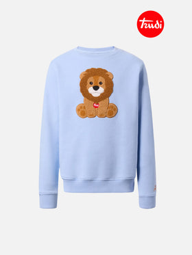 Felpa girocollo Hutton con patch leone Trudi in spugna| TRUDI SPECIAL EDITION