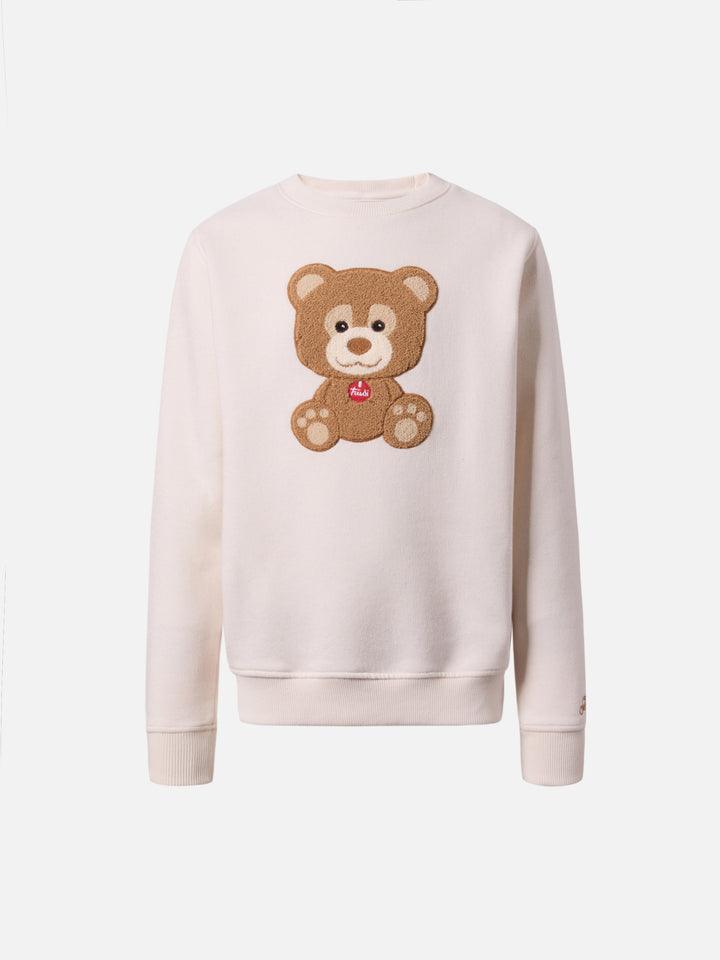 Hutton crewneck sweatshirt with Trudi bear terry patch | TRUDI SPECIAL EDITION