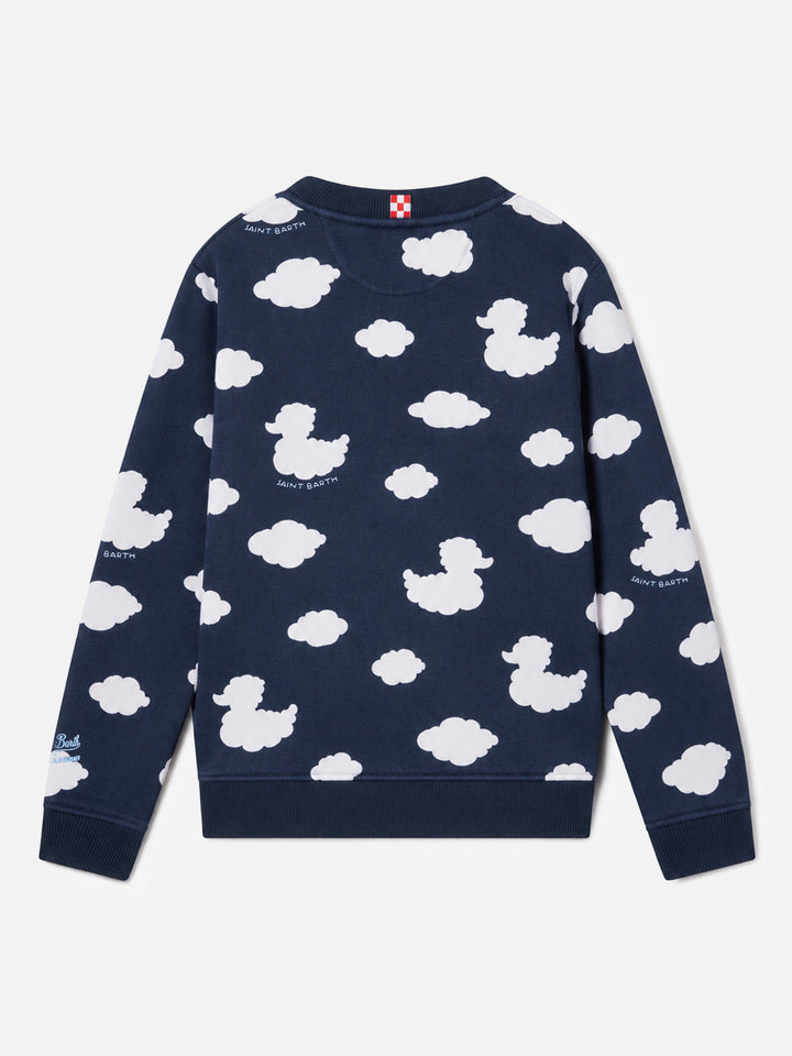 Felpa Hutton blu con ricamo Coccole e nuvole | Special Edition