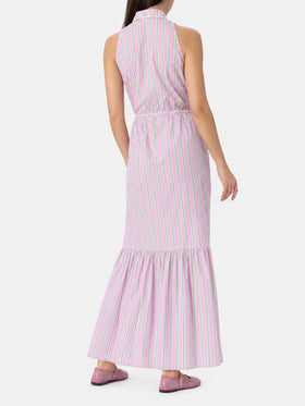 Ida lilac and orange striped long dress