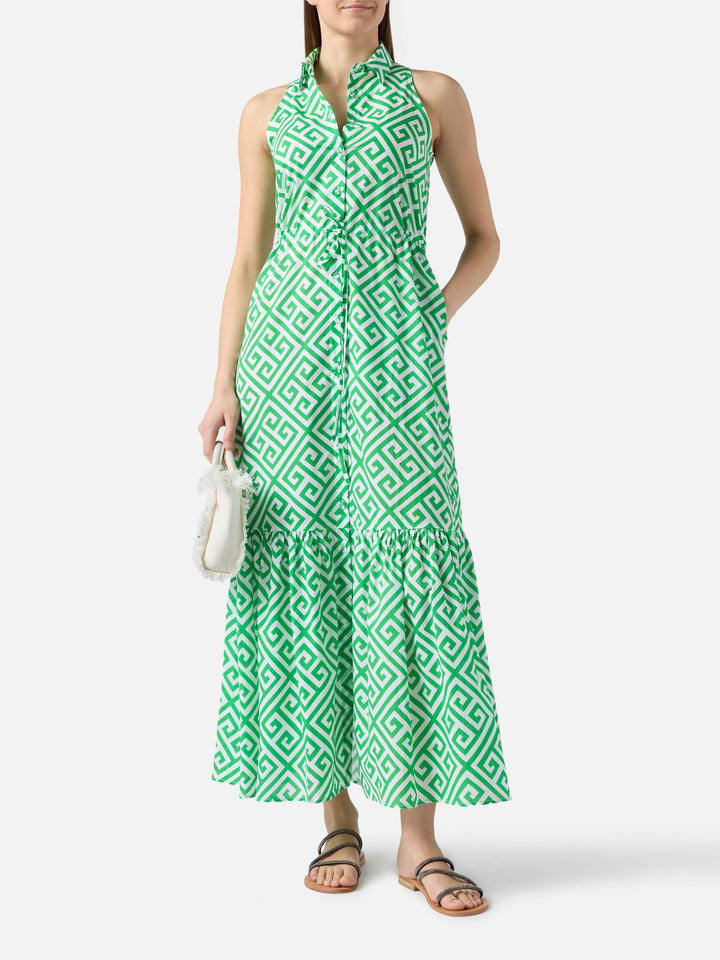 Halterneck dress Ida with geometric print