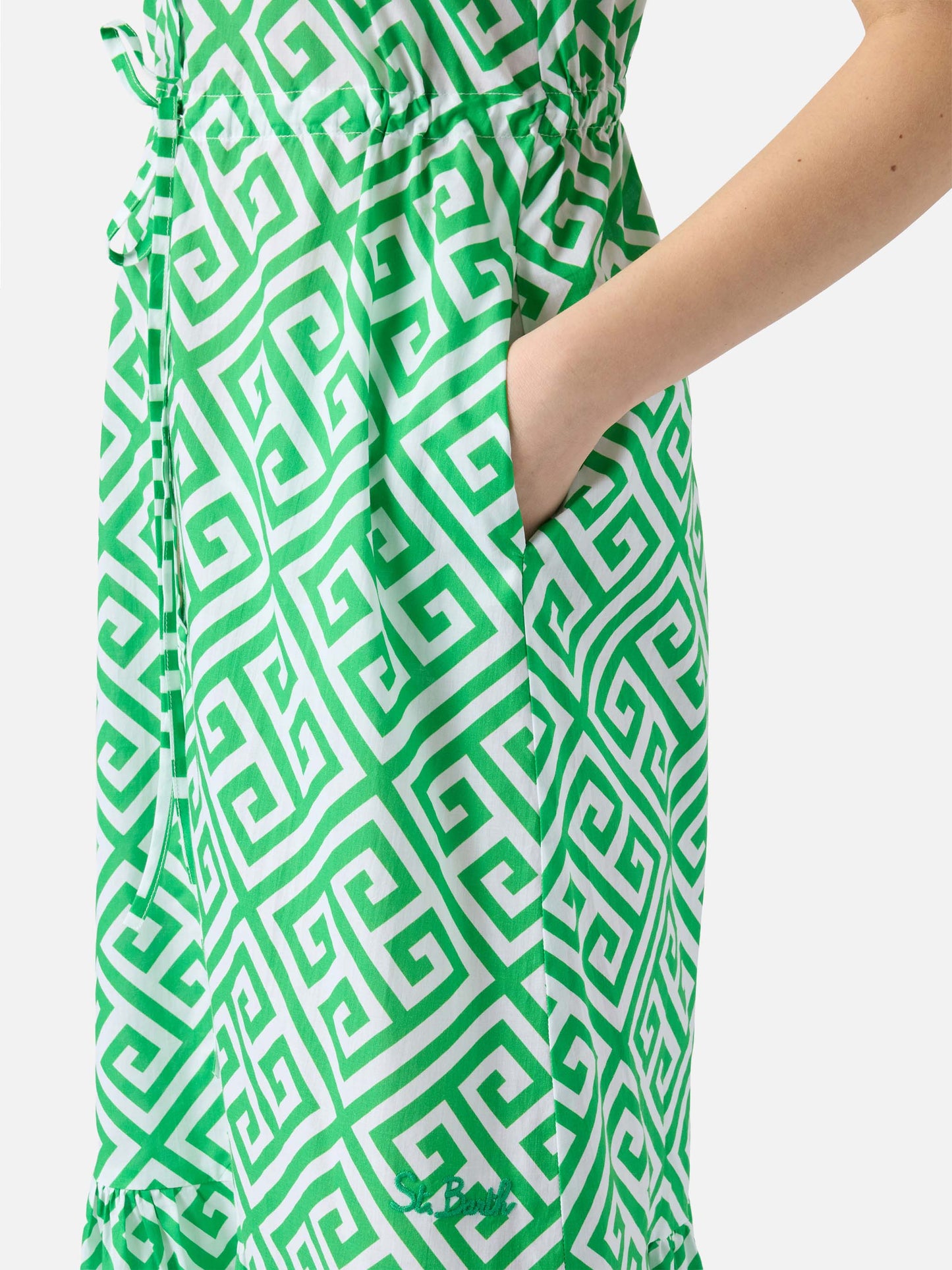 Halterneck dress Ida with geometric print