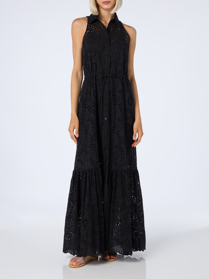 Woman black Sangallo lace halterneck dress - MC2 Saint Barth