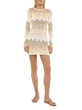 Imany raschel mini dress in gold hues - MC2 Saint Barth