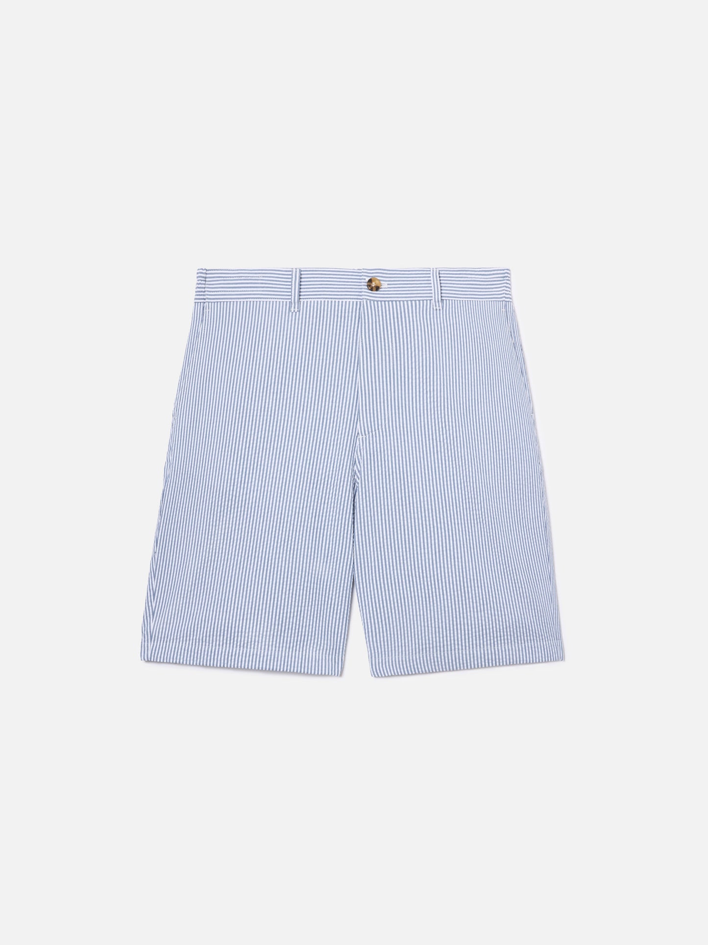 Navy blue Ischia bermuda shorts in striped seersucker