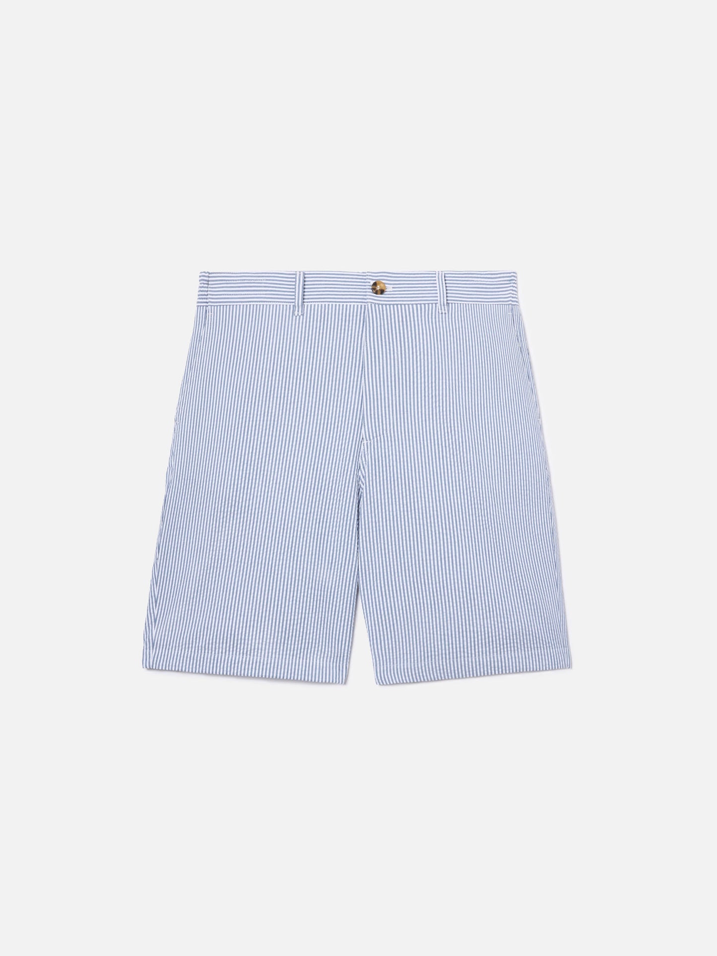 Bermuda Ischia bleu marine en seersucker rayé 