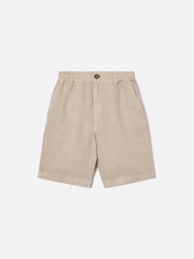 Light grey Ischia Jr shorts in linen
