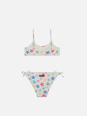 Bikini Jaiden panna con stampa stelle marine multicolor