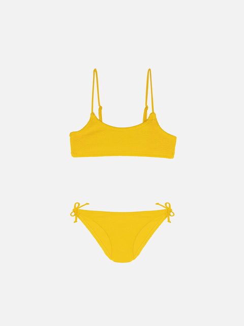 Jaiden yellow crinkle bralette bikini - MC2 Saint Barth