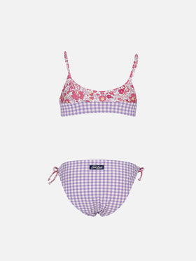 Girl double face bralette bikini Jaiden | MADE WITH LIBERTY FABRIC - MC2 Saint Barth
