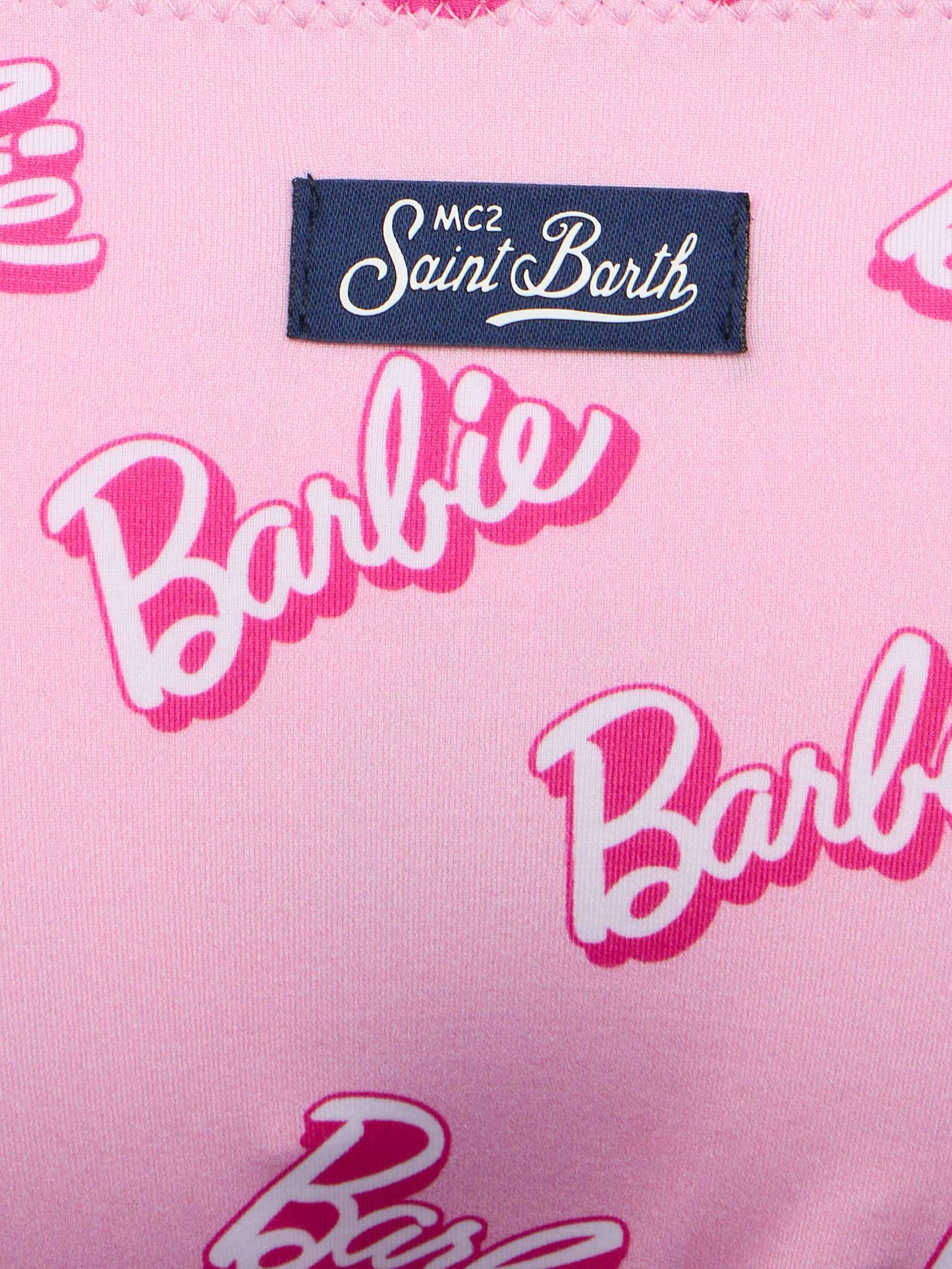 Girl pink bralette bikini Jaiden with Barbie logo print| BARBIE SPECIAL EDITION - MC2 Saint Barth