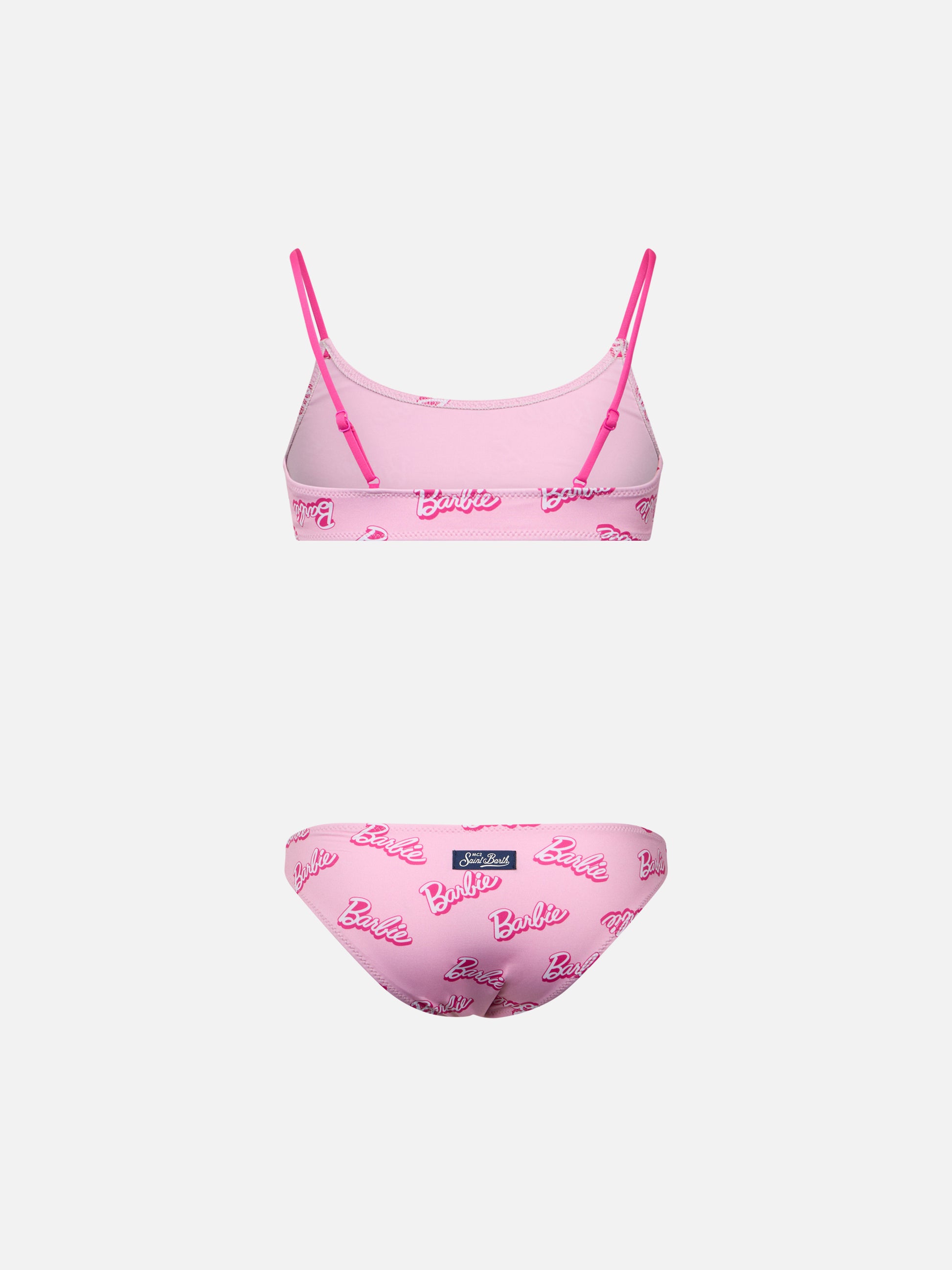 Girl pink bralette bikini Jaiden with Barbie logo print| BARBIE SPECIAL EDITION - MC2 Saint Barth