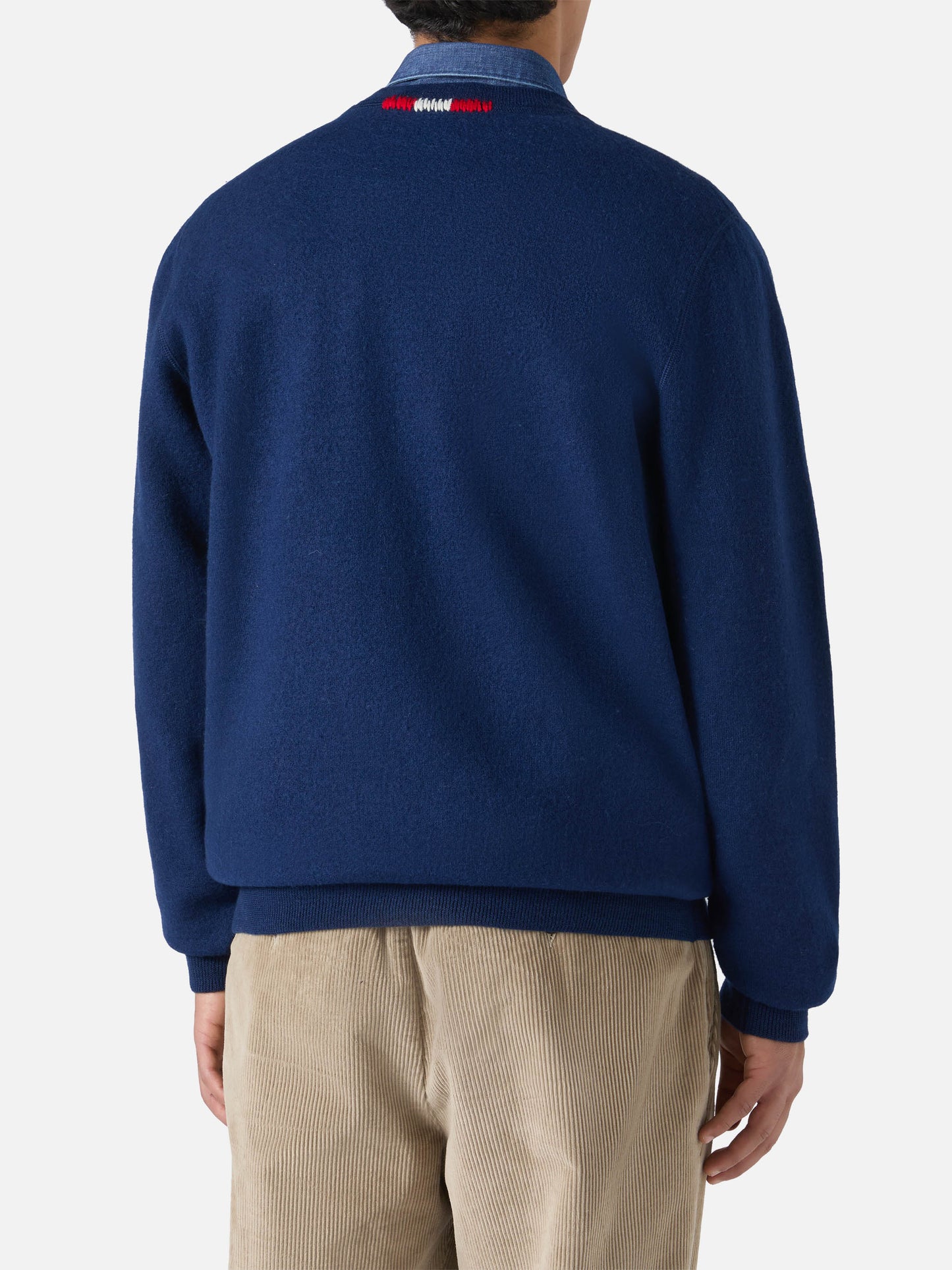 Herren-Strickpullover mit Rundhalsausschnitt und Day Off-Stickerei