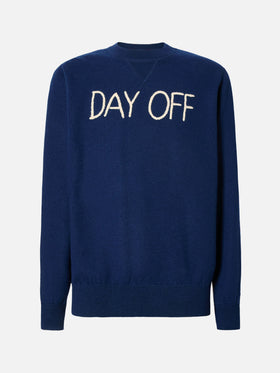 Herren-Strickpullover mit Rundhalsausschnitt und Day Off-Stickerei