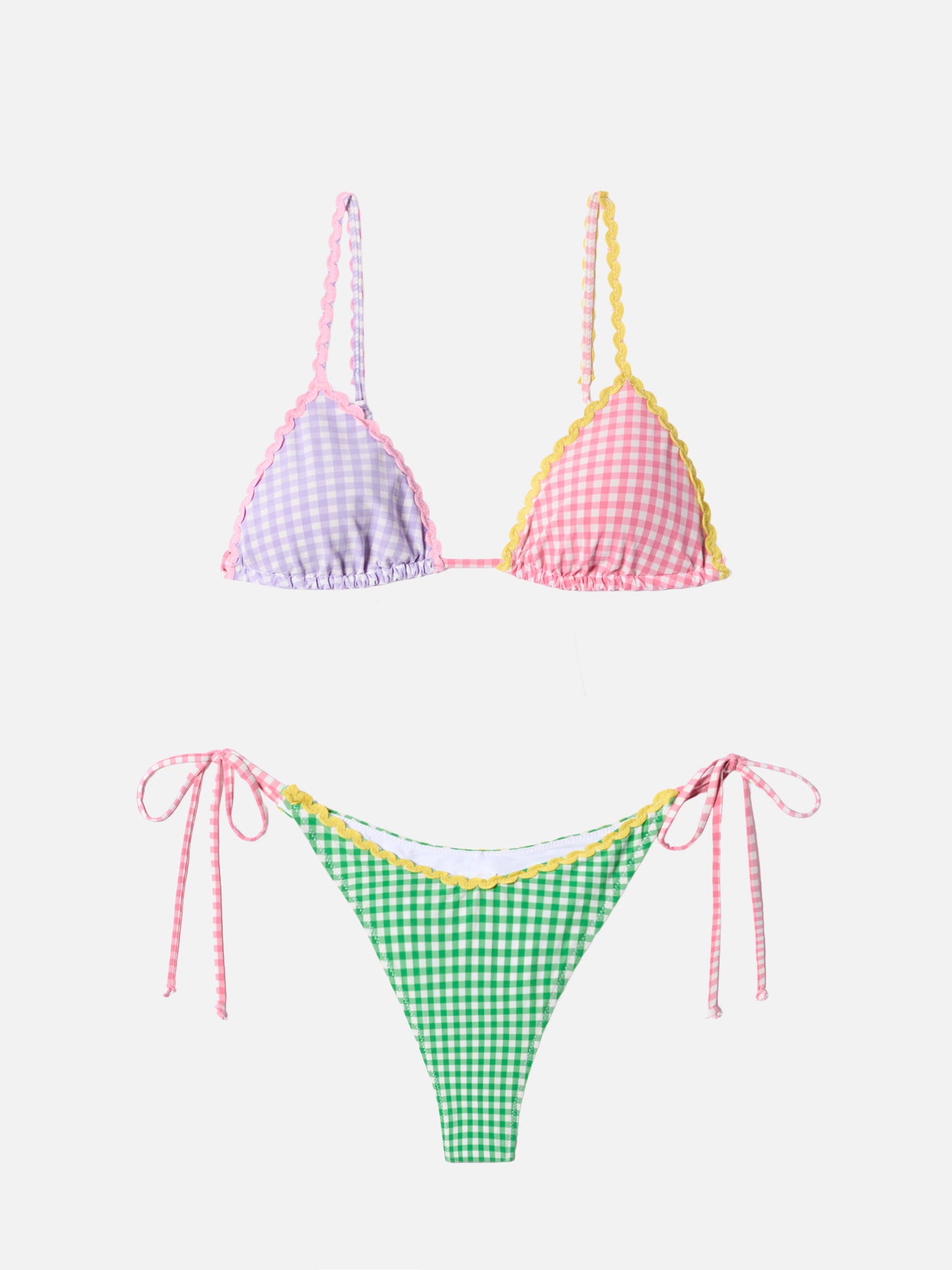 Triangle bikini Janet Norah with gingham print