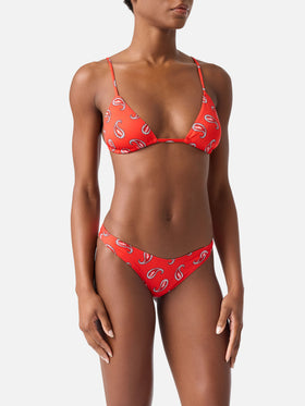 Bikini bralette de textura arrugada rosa Naima Naomi 