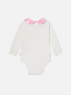 Body Jacques blanc en coton biologique avec broderie Tutta La Mamma 