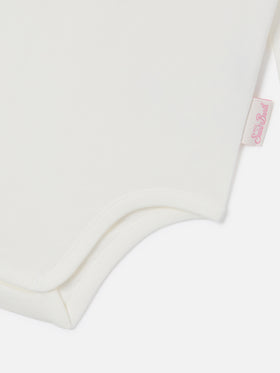 Body Jacques blanc en coton biologique avec broderie Tutta La Mamma 