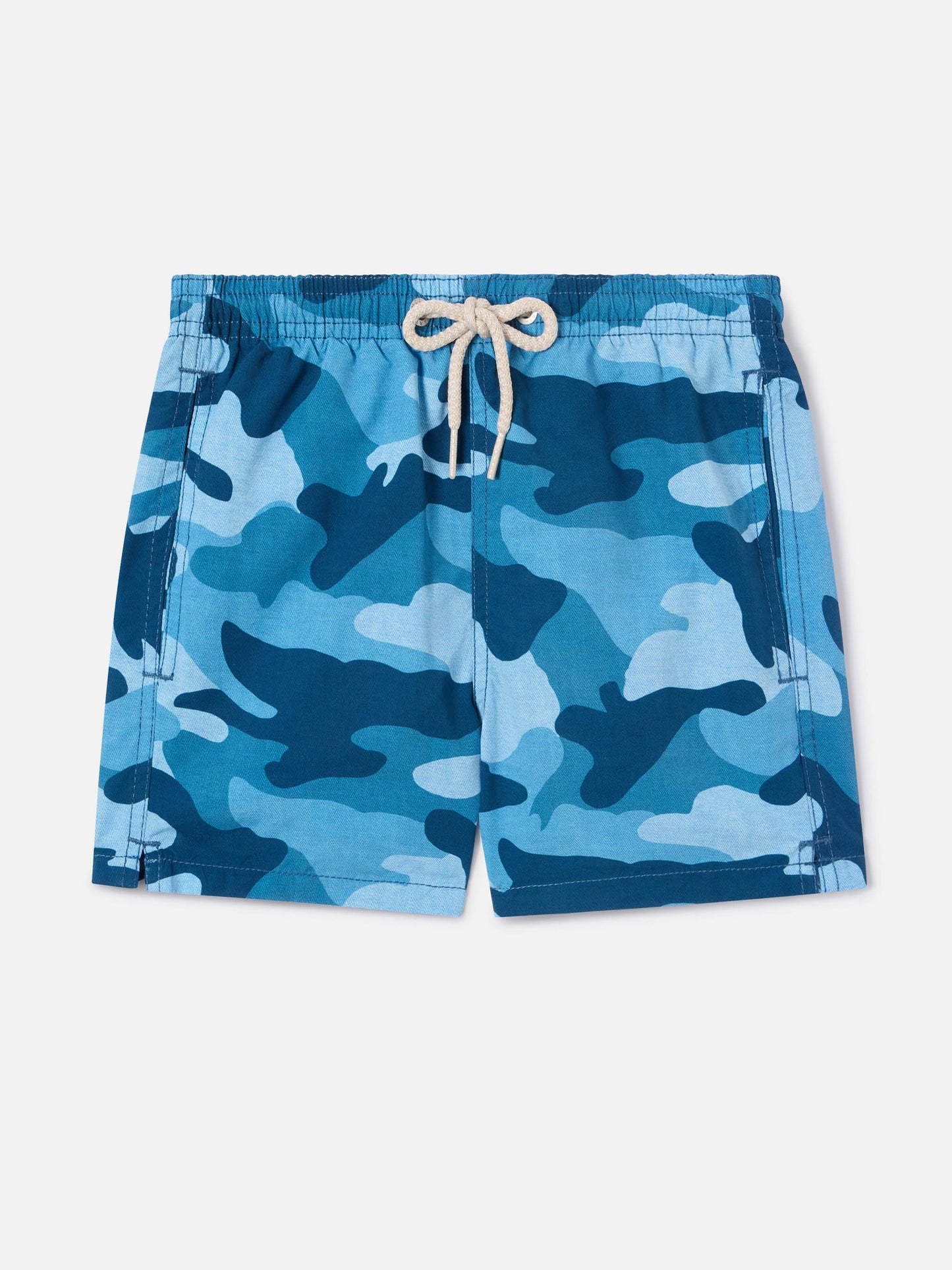 Jungen-Badeshorts aus Jeans in mittlerer Länge mit Camouflage-Print 