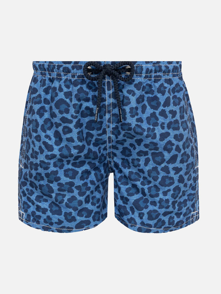 Jean mid-length swim shorts with animalier print - MC2 Saint Barth