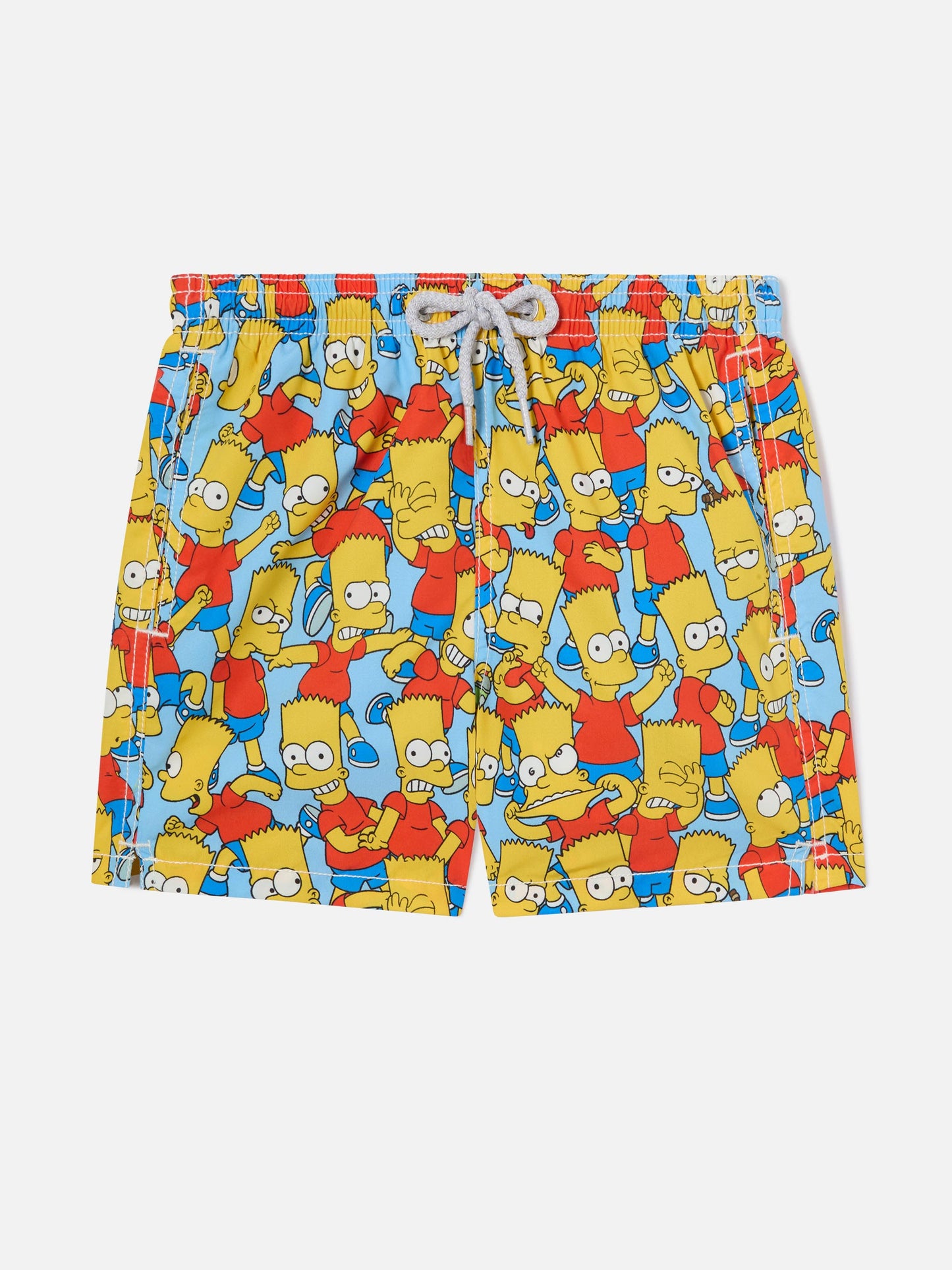 Bañador infantil de largo medio en jean con estampado de Bart Simpson | THE SIMPSON SPECIAL EDITION 