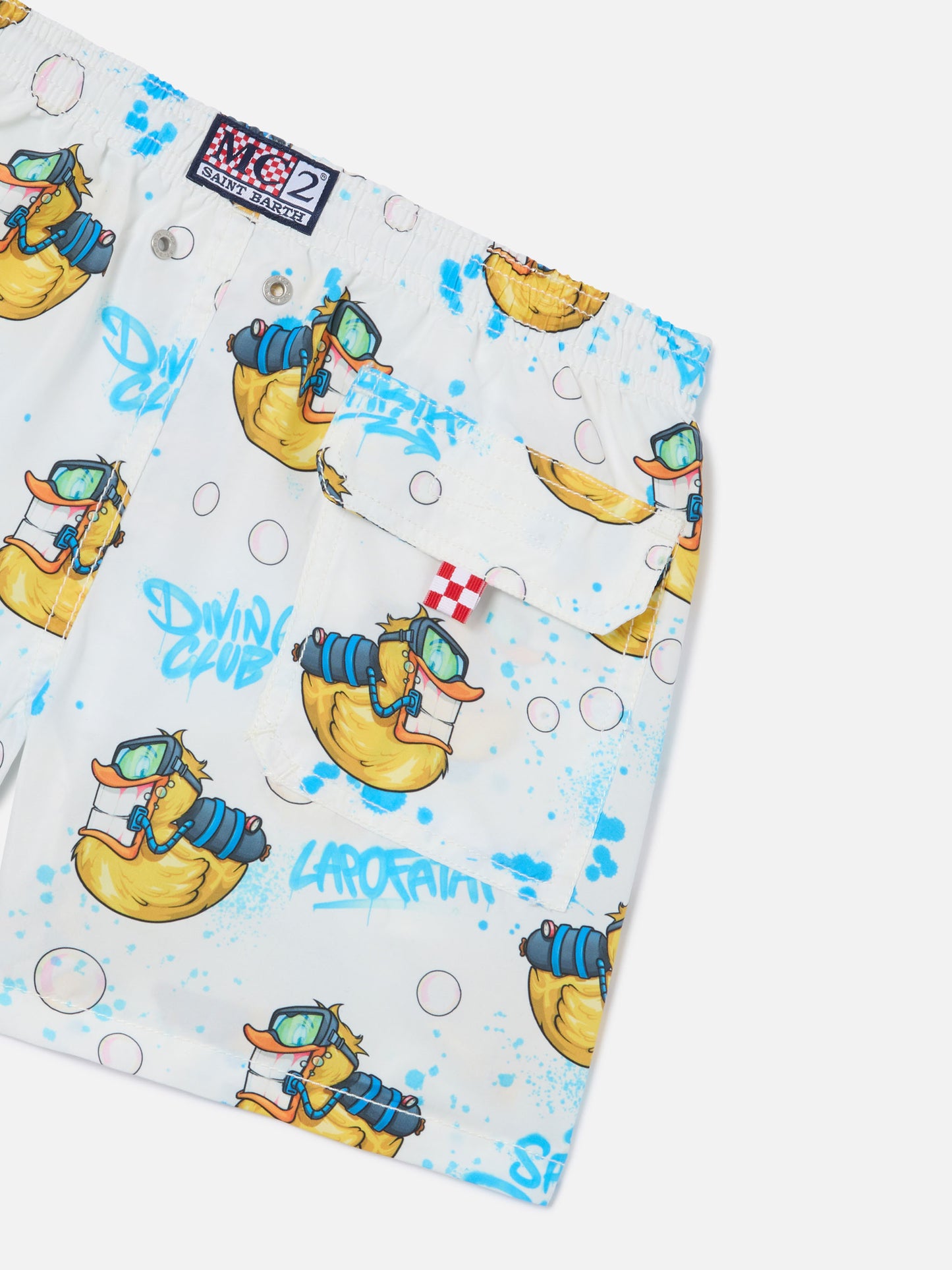 Short de bain garçon en jean mi-long avec imprimé Crypto Ducky | CRYPTOPUPPETS SPECIAL EDITION 