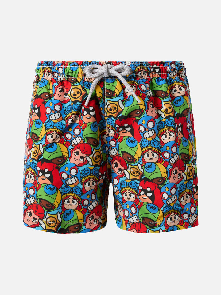 Jean mid-length swim shorts with Brawl Stars print | BRAWL STARS SPECIAL EDITION