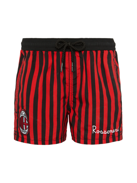 Jean mid-length swim shorts with Milan print | AC MILAN SPECIAL EDITION - MC2 Saint Barth