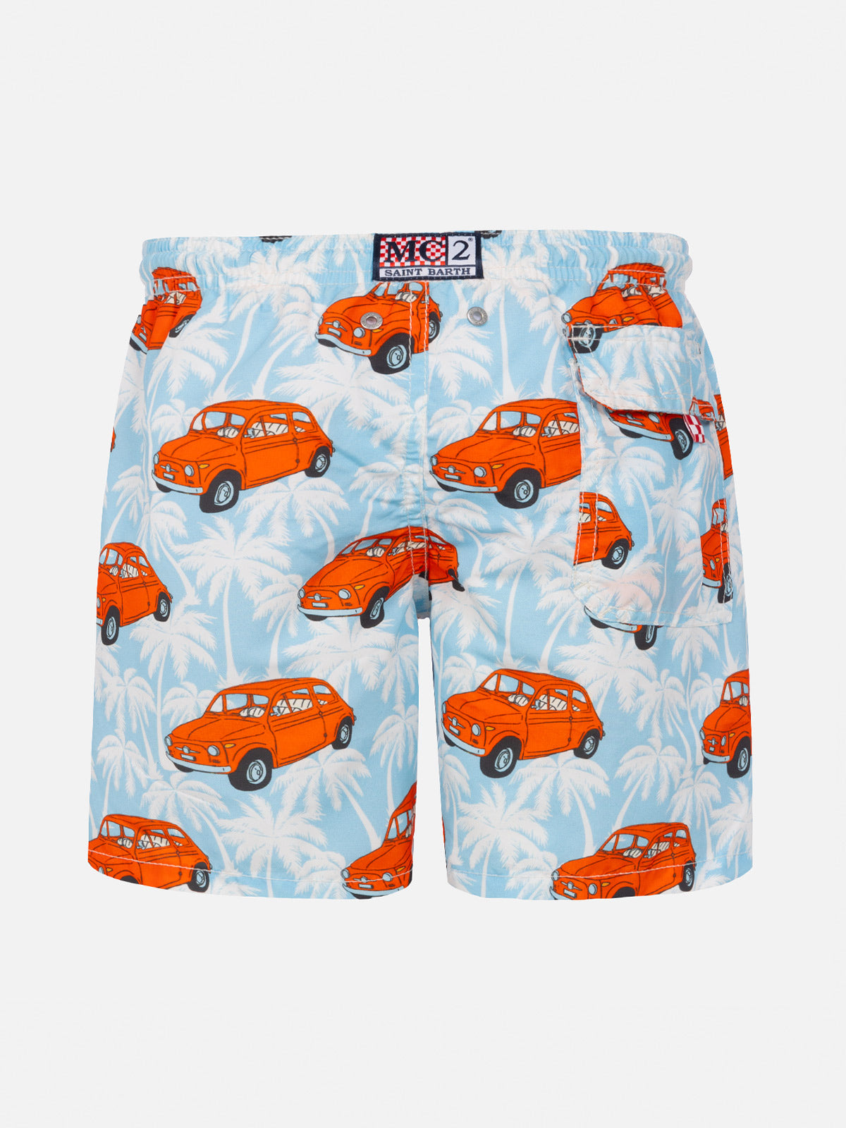 Boy swim shorts with Fiat 500 car print | FIAT© Special Edition - MC2 Saint Barth