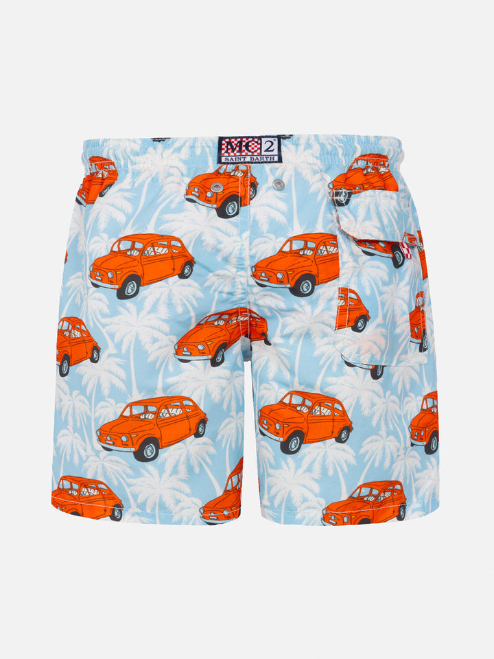 Boy swim shorts with Fiat 500 car print | FIAT© Special Edition - MC2 Saint Barth