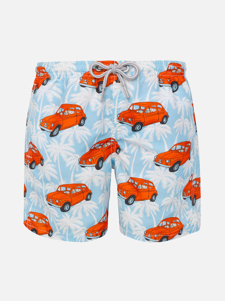 Boy swim shorts with Fiat 500 car print | FIAT© Special Edition - MC2 Saint Barth