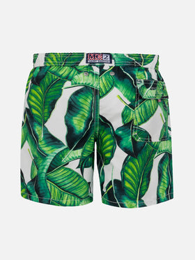 Boy swim shorts with banana leaves print - MC2 Saint Barth