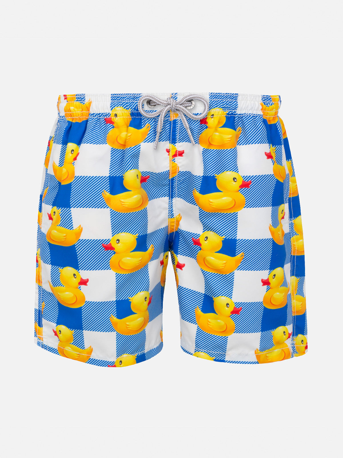 Boy swim shorts with gingham with ducky print - MC2 Saint Barth