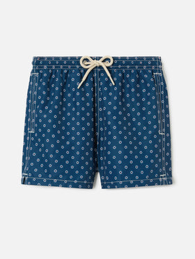Jean Lighting swim shorts with Mini Life Saver all-over print