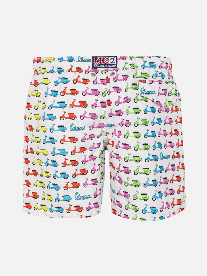 Boy light fabric swim shorts with Vespa print | VESPA® SPECIAL EDITION - MC2 Saint Barth