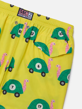 Short de bain garçon en tissu léger Jean Lighting avec imprimé tortues 