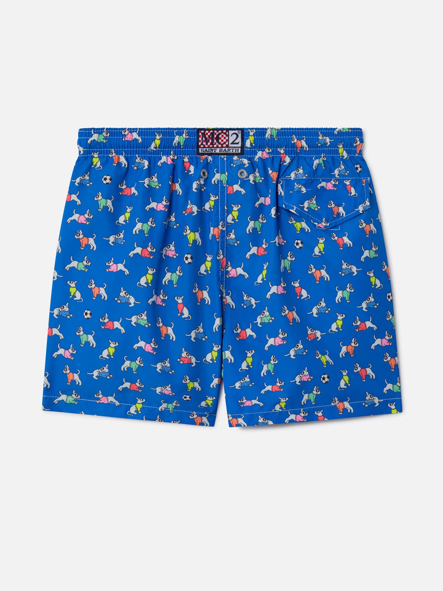 Short de bain garçon en tissu léger Jean Lighting avec imprimé chiens 