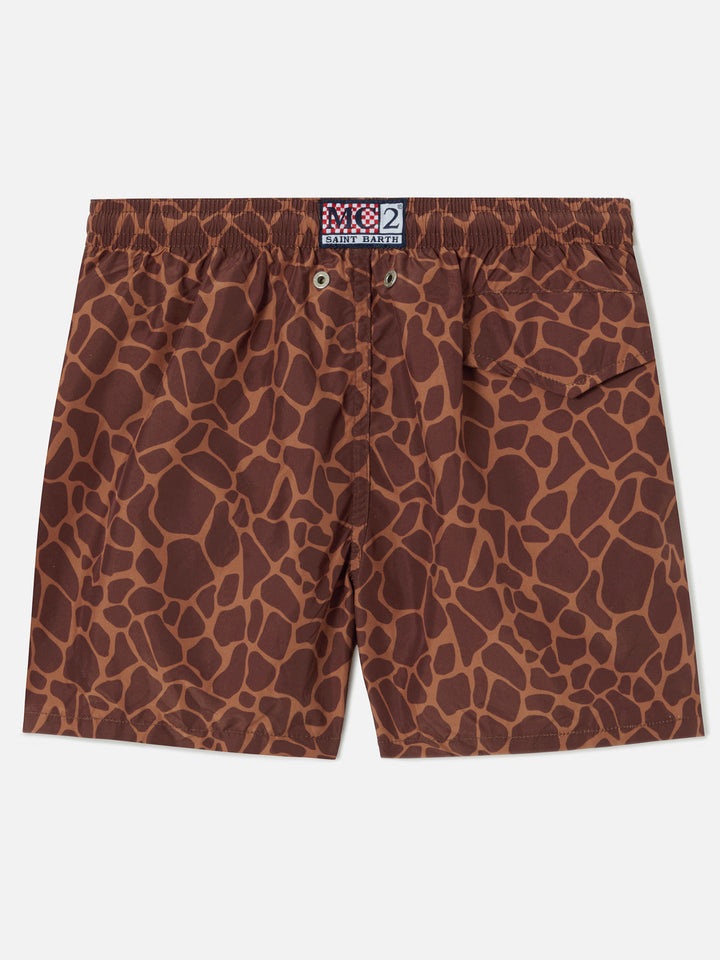 Jean Lighting swim shorts with Giraffe animal print