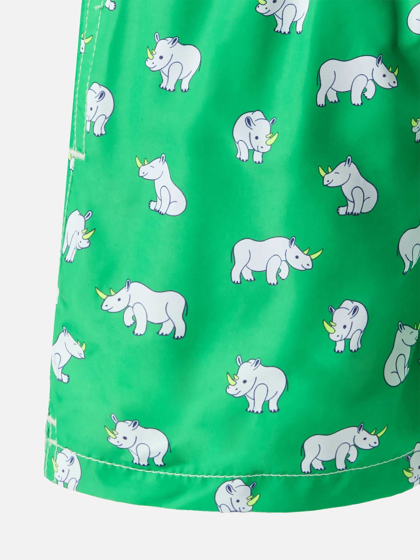 Lghtweight fabric swim-shorts Jean Lighting with rhino print